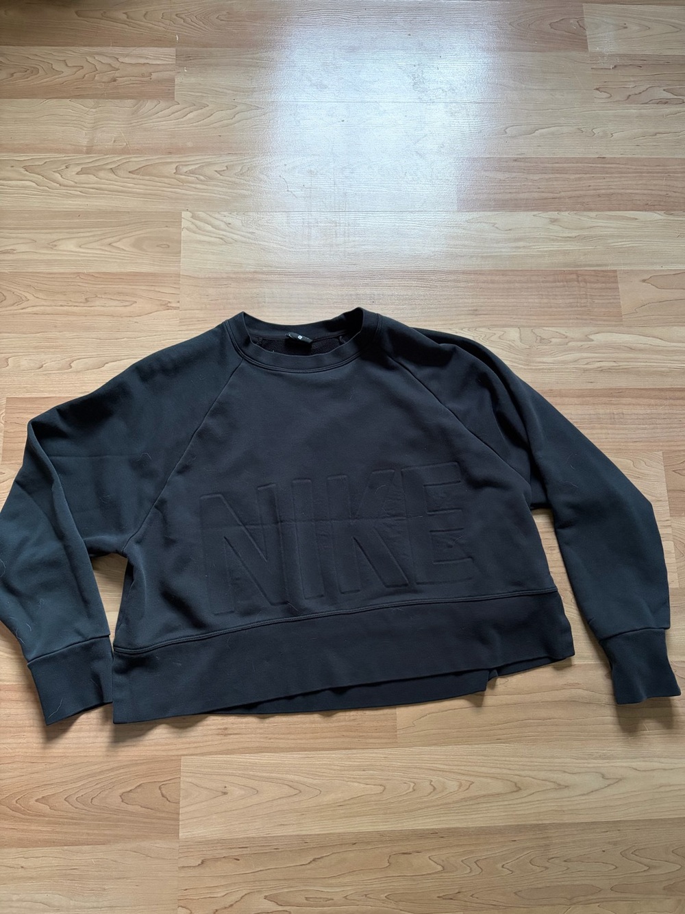 Nike Black Crewneck Sweatshirt with Embossed Logo